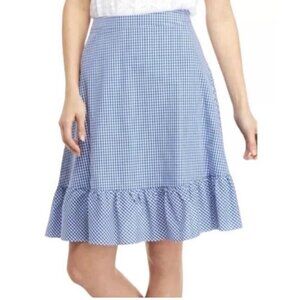 The Limited Blue Gingham Ruffled Hem Skirt Ladies Size 10 NWT Country Farmhouse